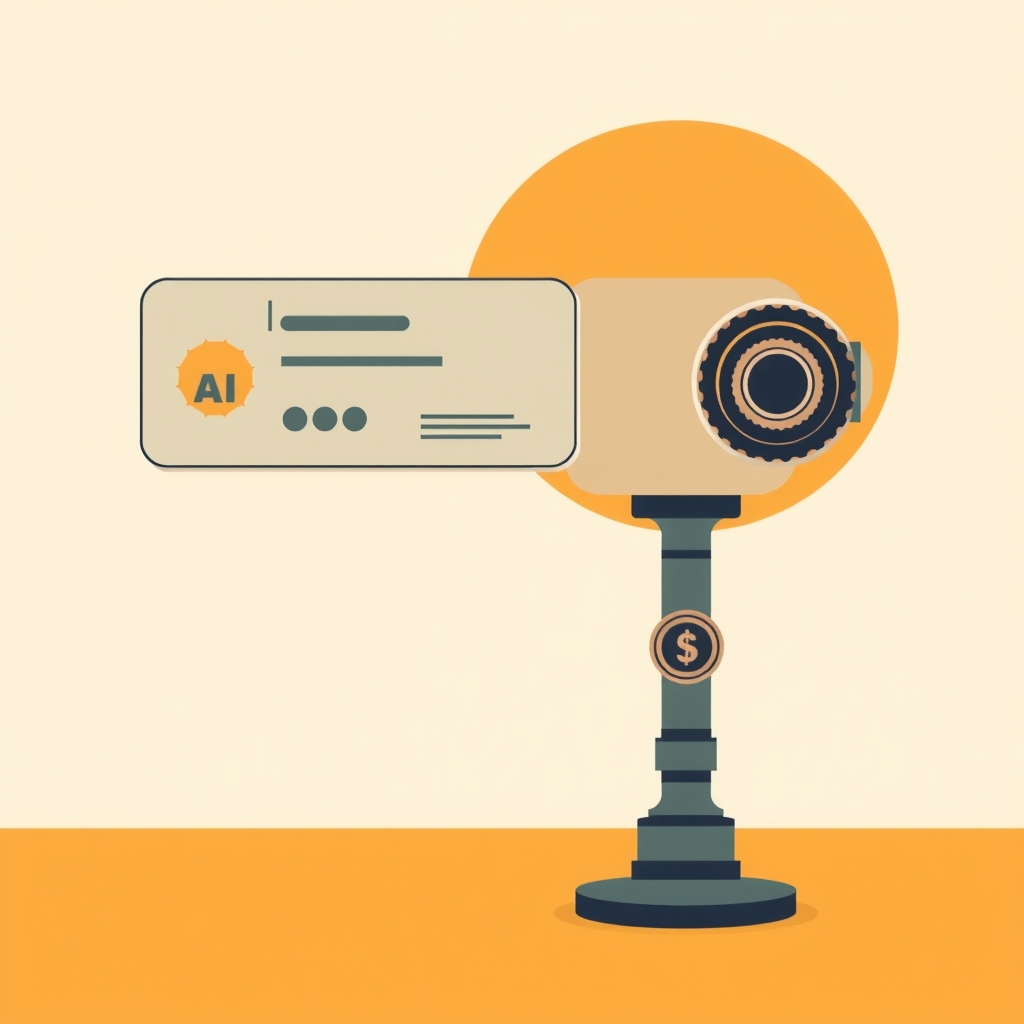 A camera with a sign that says AI on it.